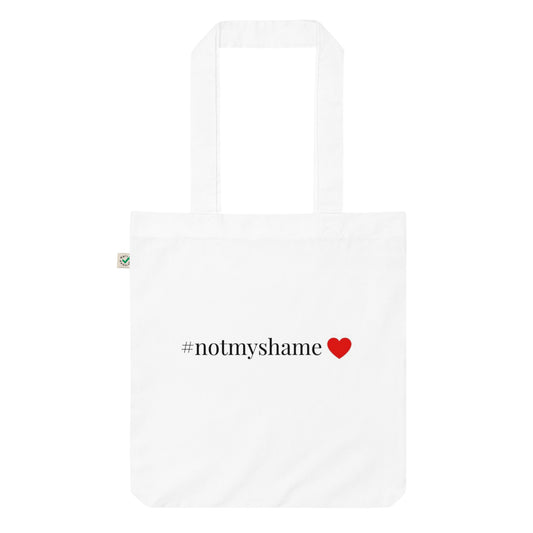 #notmyshame simple heart tote bag