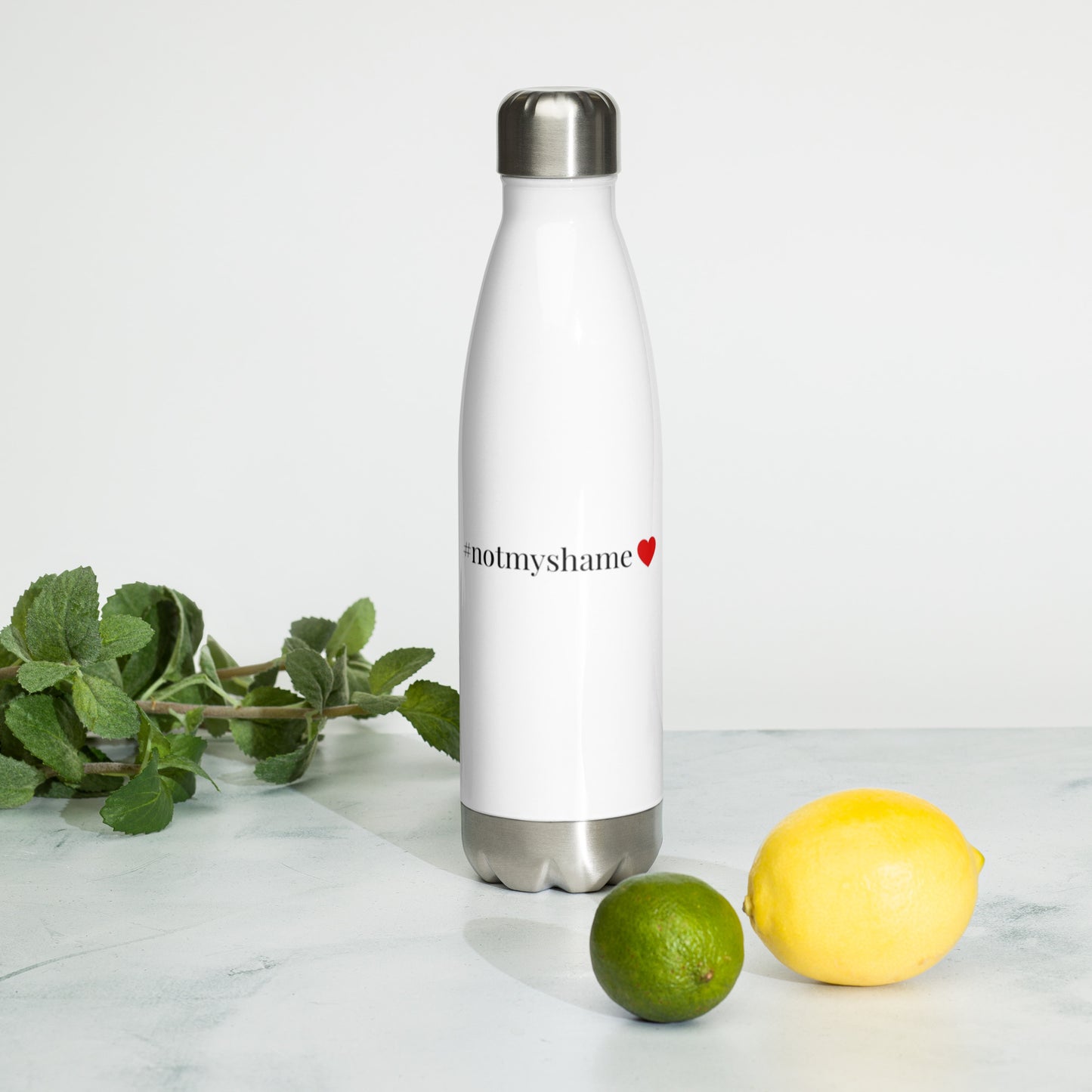 #notmyshame simple heart - Stainless Steel Water Bottle