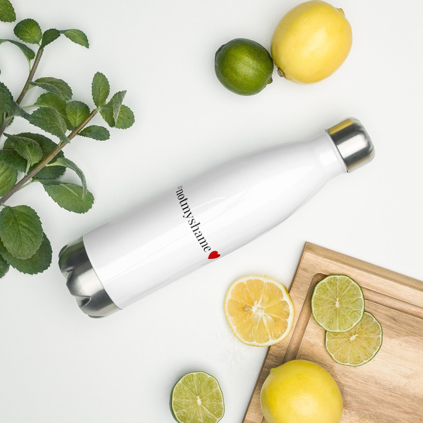 #notmyshame simple heart - Stainless Steel Water Bottle